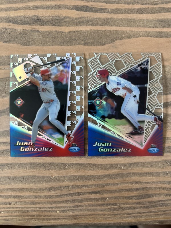 1999 Topps Tek - Juan González 2 Card Lot #41B P-28/41A P-19