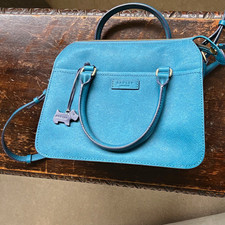 Bradley Blue Leather Small Crossbody Top Handle Bag