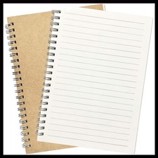 Ykimok 2-Pack Wide Ruled Notebook, Soft Yellow Cover Spiral Notebook, Memo...