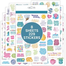 Motivational Planner Stickers, 200 Quotes, Organizer Scrapbook Supplies