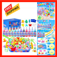 Kids Water Gel Fairy Kit, 12 Gels 6 Molds, DIY Marine Life Water Toy, Christmas