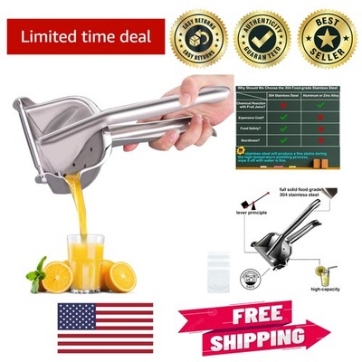 Elegant Manual Stainless Steel Lemon Squeezer - Juice Extractor with Filter Bags