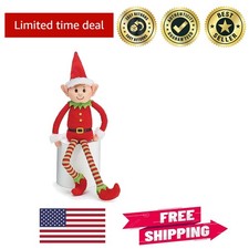 Festive Plush Elf Decoration - Cute Santa Helper for Cheerful Holiday Displays