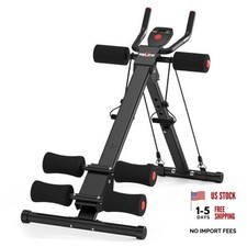 AB Workout Machine Adjustable Ab Trainer Machine Foldable Ab Cruncher Black