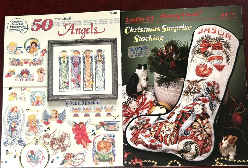 Lote de 9 libros y folletos vintage de punto de cruz de Navidad de artes de ocio ENVÍO GRATUITO Foto 4 de 4