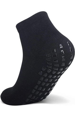 Raigoo 4Pairs Black Grip Non Slip Socks For Kids Shoe Size 1-5 - Picture 6 of 7