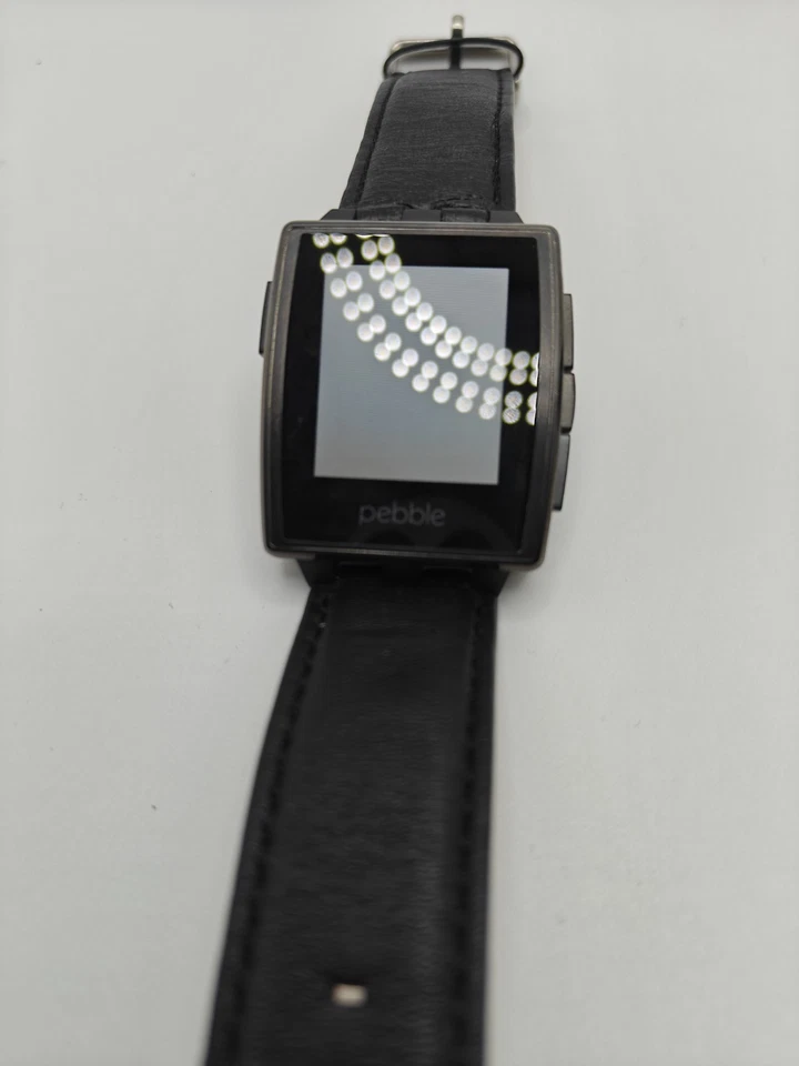Pebble Watch 2 Smartwatch with Leather Band & USB Cord 401B FOR PARTS Powers On - Image 2 of 4
