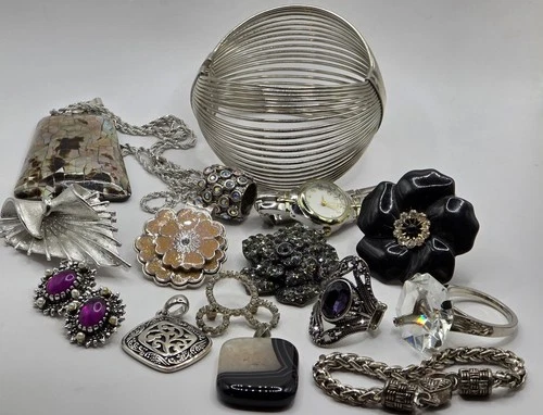 Vintage to Now Silvertone Costume Jewelry Lot