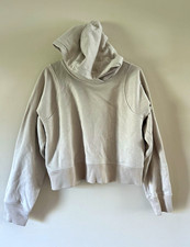 lululemon Women s 12 Regular Beige Pullover Hooded Hoodie Cotton Blend Knit