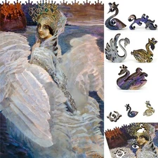 Wooden Jigsaw Puzzle for Adults by FoxSmartBox - 400 Pieces - The Swan Princess