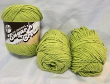 1  Skein Sugar 'n Cream 100  Cotton Yarn Skein Color Hot Green 01712