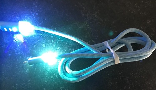 NTJ FLASH BRAIDED LED light-up USB power charger cable for iPhone X 8 7 6 plus 5 - Picture 15 of 21