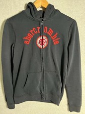 Abercrombie Kids Hoodie Size 15/16 Full Zip Black Cotton/Polyester