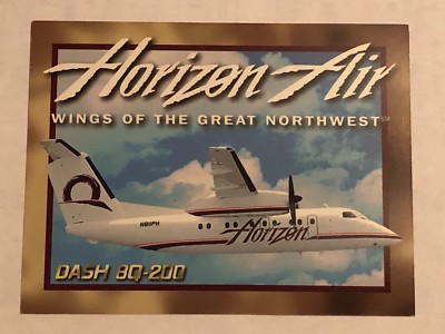 HORIZON AIR ALASKA AIRLINES BOMBARDIER DASH-8 Q200 COLLECTOR CARD NEW VERY RARE