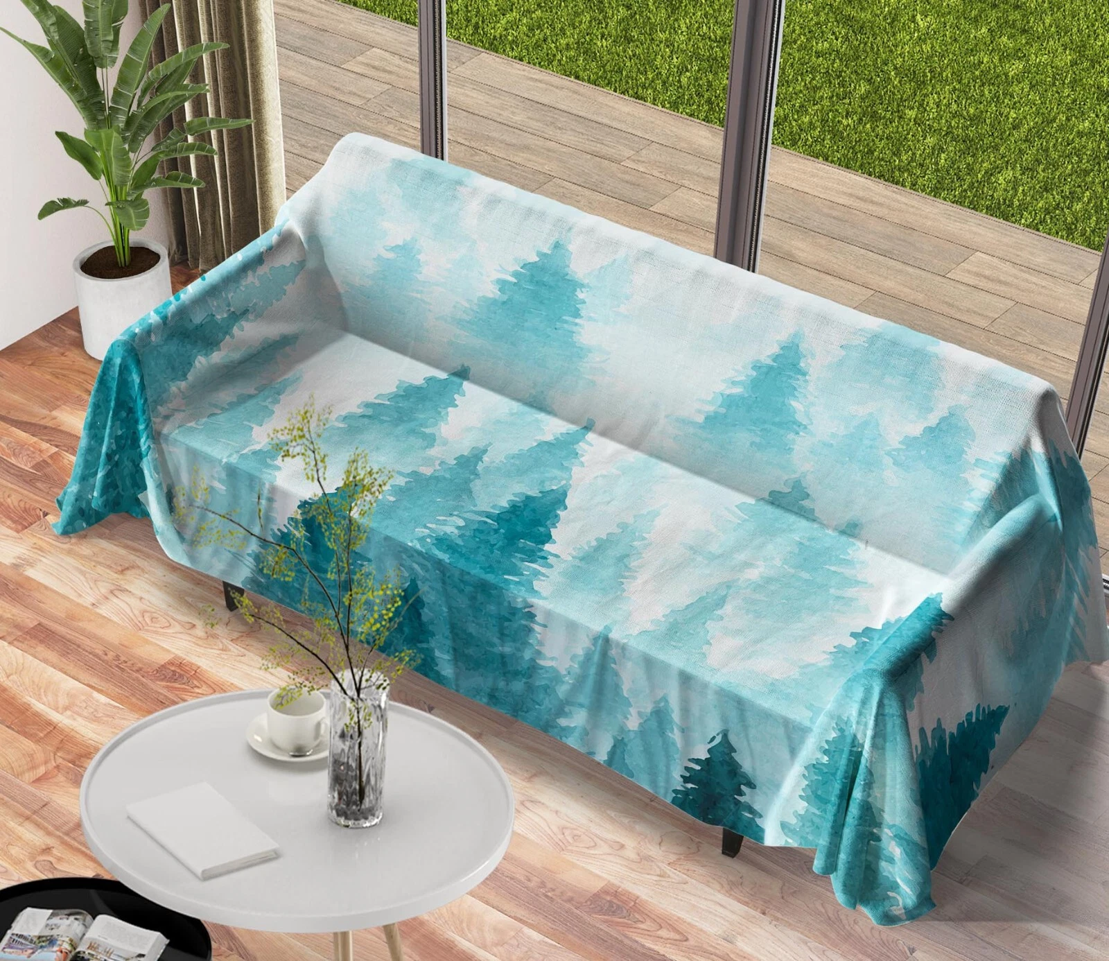 3D Pine Mist N2846 Sofa Cover High Stretch Lounge Slipcover Protector Couch Eve
