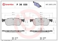 Brembo P 36 035 Bremsbelagsatz, Scheibenbremse