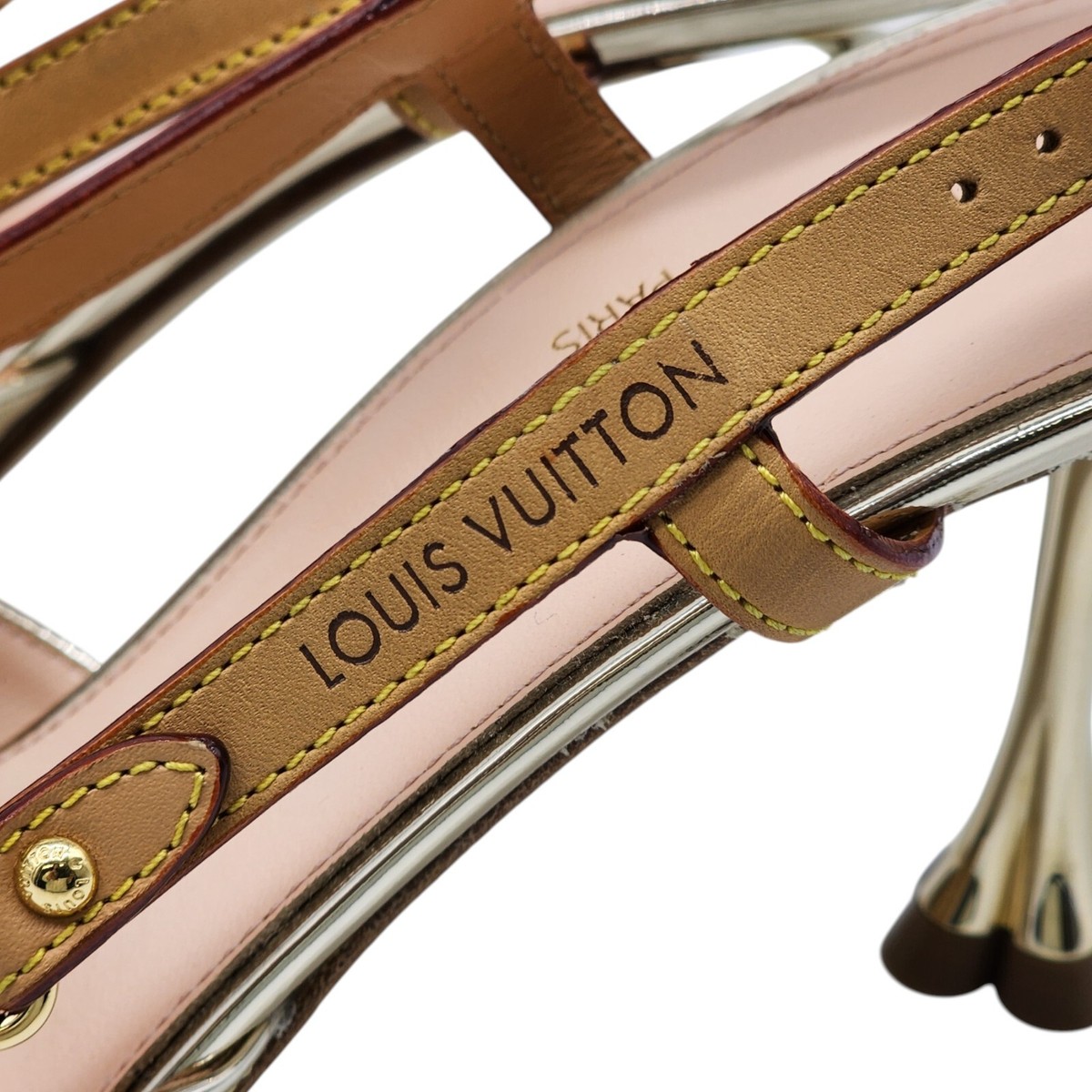 Louis Vuitton Metallic Gold Leather Slingback Pumps EU 39 US