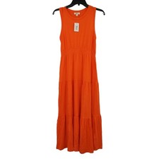 Style & Co Women's Sleeveless Maxi Dress Orange Small