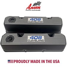 Ford 408 Cleveland Valve Covers Black - Die-cast Aluminum - Ansen Usa