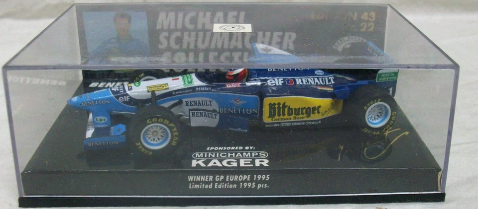 Colección Schumacher Benetton Renault B 195, Die Cast 1:43, KAGER, 1995 SIN USAR, EN CAJA Foto 2 de 4