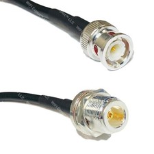 RFC195 Silver BNC MALE to N FEMALE BULKHEAD Coax RF Cable USA Lot