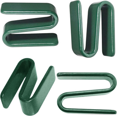 Wire Shelving S Hook 4PCS Green Paint Steel S Clips for Wire Shelf System