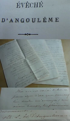 Bischof von  ANGOULÊME Alexandre-Léopold SEBAUX (1820-1891): 3 Briefe 1882-1888 - Bild 1 von 4