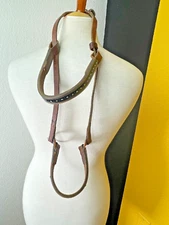 Western Yearling Halter Show Leather Blk Silver Diamond Trim Arabian Adjustable