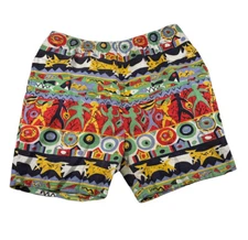 Vtg Sergio Valente Shorts L AOP Tribal Aztec Graphic Multicolor Bermuda Casual