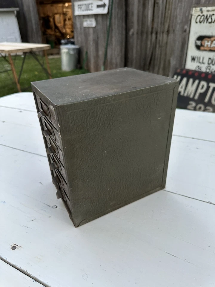 Antiguo gabinete de relojeros boticario industrial multi cajón joyería Foto 3 de 4