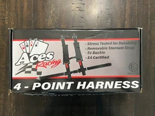 4 Point Harness Aces Racing Red with 2 inch padding E4 Certified Ez Buckle New