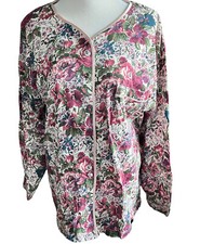 Victoria s Secret Gold Label Pajama Top Womens Small Floral Button Up Sleepwear