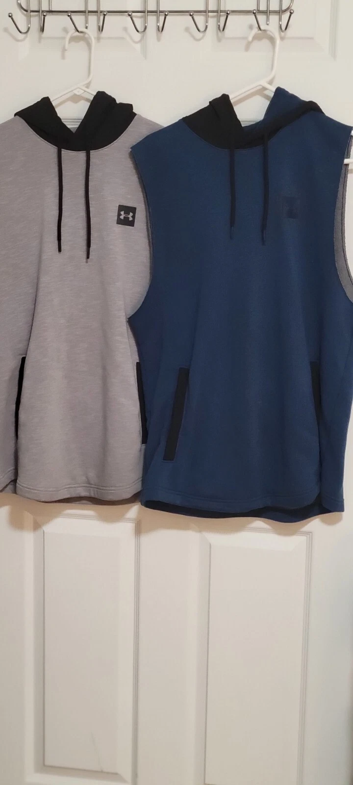 Lot Of 2 Under Armour Sweatshirt Mens Medium Hooded Shirt Sleeveless Gym