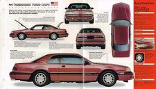 Ford Thunderbird Turbo Spec Sheetbrochure19871988..