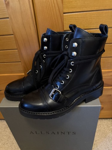All Saints Donita schwarze Lederstiefel, Größe UK 8, EU 41, neu mit Karton - Bild 2 von 9