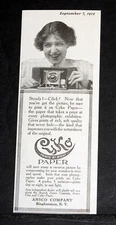 1912 OLD MAGAZINE PRINT AD, ANSCO CAMERA COMPANY, CYCO PAPER-PRINTS AT NIGHT!