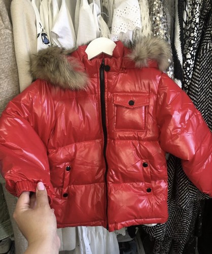 Vinyl Boys Puffer Jacket With Real Fur 