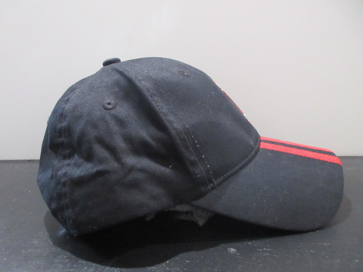 AC Milan Hat Cap Strap Back Black Red Soccer Futbol Football