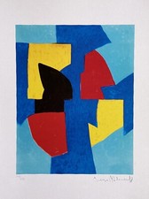 Serge Poliakoff Lithographie Moma COA Original Sign. op Numeriert mit Bleistift