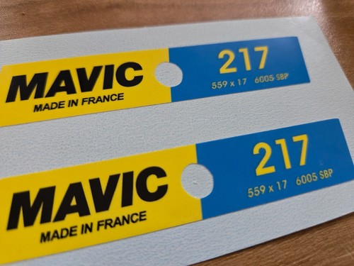 Sticker Decal Set fits Mavic 217 SUP UB CONTROL 26er  MTB Rims Yellow/Blue - Picture 3 of 3