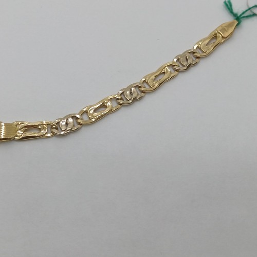 Pulsera De Hombre A Malla Con Placa En Oro Amarillo Y Blanco 18KT 7 G. - Imagen 7 de 13