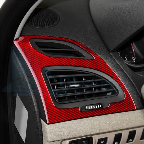 For Renault Megane 2009-2014 Red Carbon Fiber Air Condition Air Vent Cover Trim - Picture 4 of 9