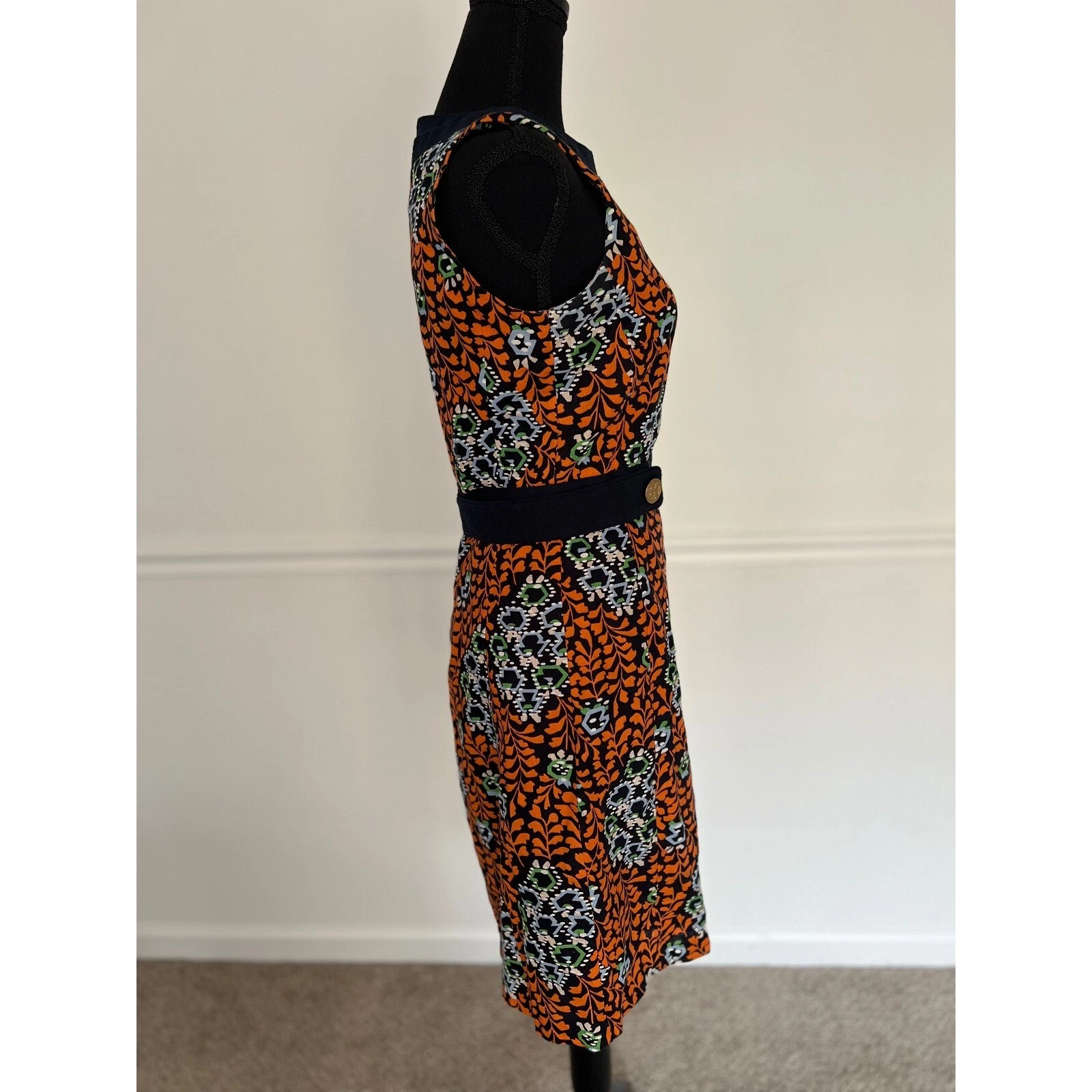 Abito Tory Burch in lino con stampa floreale senza maniche casual da festa taglia 4