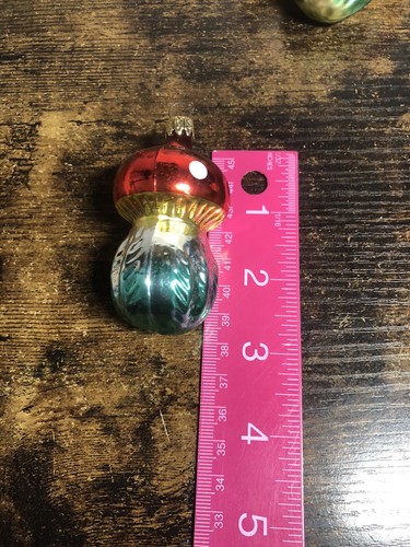 Two glass blown mushroom Christmas ornaments One Shining ,One Not Lot Of 2 - Picture 9 of 16