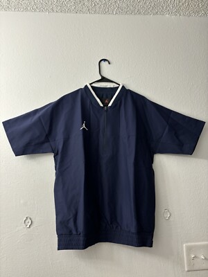 Nike Air Jordan Team Navy Blue SS Lightweight Coaches Training Jacket Sz Medium