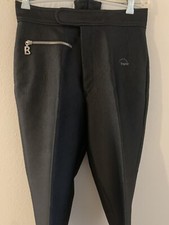8 XS/S Vintage Bogner Black Stirrup Ski Pants Stripe Wool Blend Snow Winter