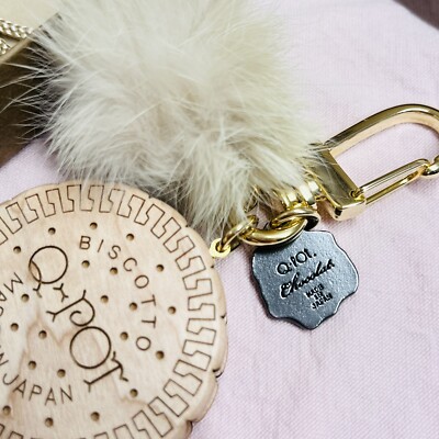 キューポット　キーホルダー Q-pot. Japan Limited Biscotto Biscuit Wood Key Holder Bag