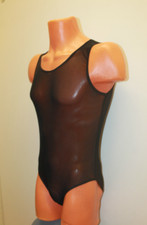 Men Leotard 150-00 Bottom Closed Black Mesh Size L