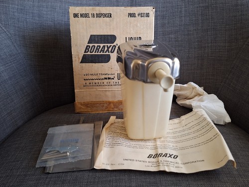 NOS Vintage BORAXO Model 18 Wall Liquid Soap Dispenser New Open Box