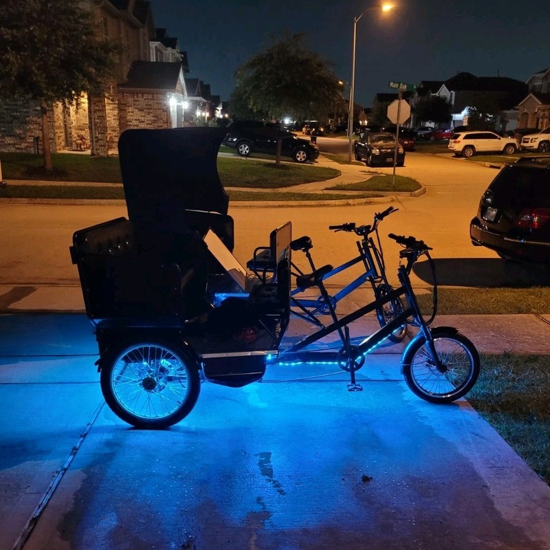 Electric 20in, removable Covered Rear Cargo, Lights, Pedicab, pedibike